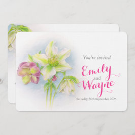 Waterverf Hellebore art bruiloft nodigt uit Kaart