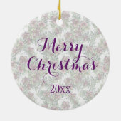 Waterverf Hellebore bloemenkrans met vogel Keramisch Ornament (Achterkant)