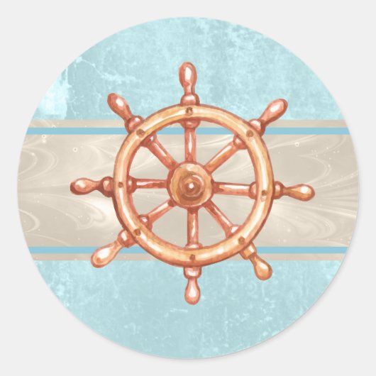 Waterverf helm wiel ID385 Ronde Sticker (Voorkant)