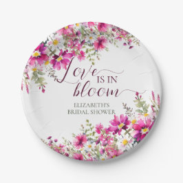 Waterverf Helroze Bloemen Liefde Staat in Bloei Papieren Bordje