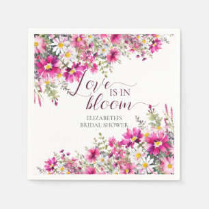 Waterverf Helroze Bloemen Liefde Staat in Bloei Servet