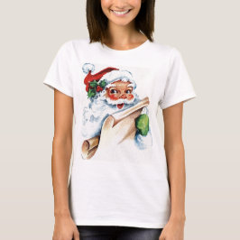 Waterverf hemd met gezicht van Kerstman voor vrouw T-shirt