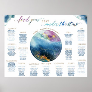 Waterverf Hemels Tafelstoelindeling Bord Poster