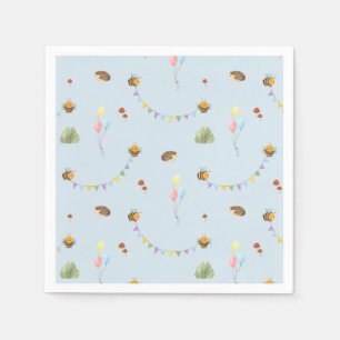 Waterverf hemelsblauw servet