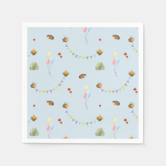 Waterverf hemelsblauw servet (Voorkant)