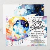 Waterverf hemelse Baby shower dromen Kaart (Voorkant / Achterkant)