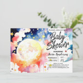 Waterverf Hemelse Baby Shower Wonderen Kaart (Staand voorkant)