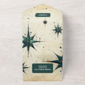 Waterverf Hemelse bruiloft All In One Uitnodiging (Buitenkant)