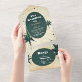 Waterverf Hemelse bruiloft All In One Uitnodiging (Afscheurbaar)