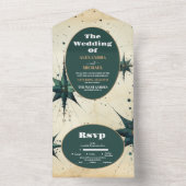 Waterverf Hemelse bruiloft All In One Uitnodiging (Binnen)