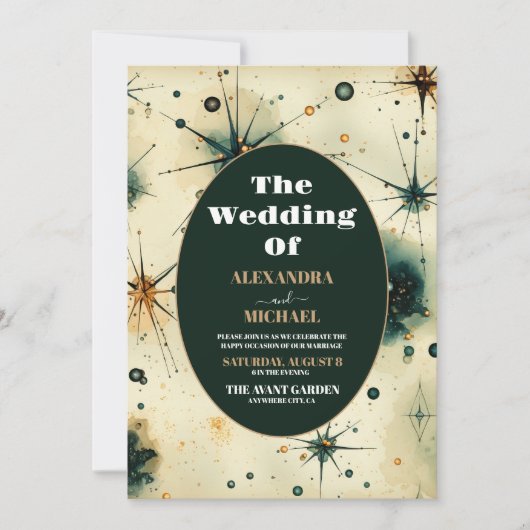  Waterverf Hemelse bruiloft Kaart (Voorkant)