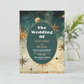 Waterverf Hemelse bruiloft Kaart (Staand voorkant)