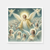 Waterverf Hemelse Gastheer van Engelen Decoupage Servet (Voorkant)