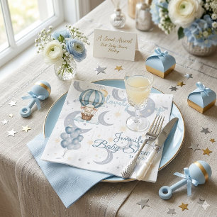 Waterverf Hemelse Schapen & Ballonnen Baby Shower Servet