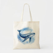 Waterverf Hemelwalvis Tote Bag (Voorkant)