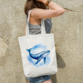 Waterverf Hemelwalvis Tote Bag