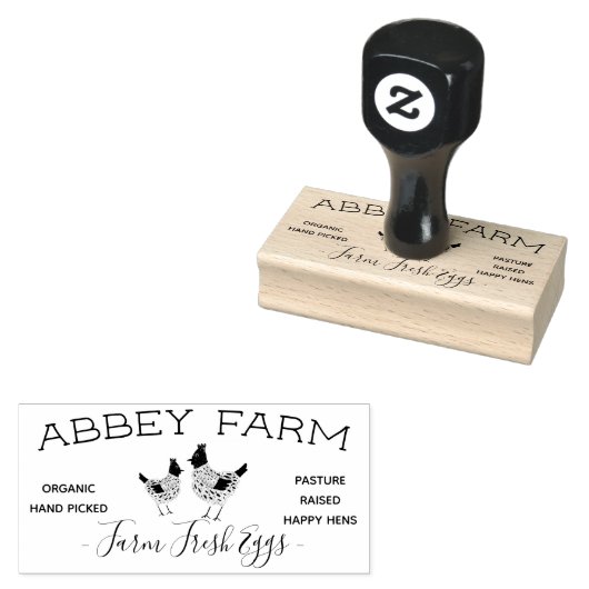 Waterverf Hen Boerderij Fresh Egg Carton Rubberstempel (Gestempeld)