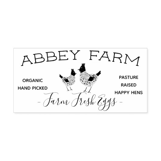 Waterverf Hen Boerderij Fresh Egg Carton Rubberstempel (Afrduk)