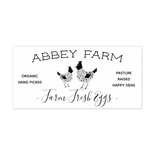Waterverf Hen Boerderij Fresh Egg Carton Zelfinktende Stempel (Design)