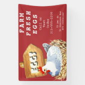 Waterverf Hen Boerderij Verse eieren in de openluc Spandoek (Verticaal)