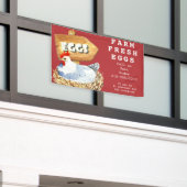 Waterverf Hen Boerderij Verse eieren in de openluc Spandoek (Buitenkant Gebouw)