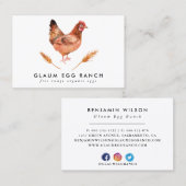 Waterverf Hen Organic Eggs Visitekaartje (Voorkant / Achterkant)
