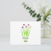 Waterverf herb chives illustratie briefkaart (Staand voorkant)
