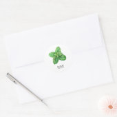 Waterverf Herb Mint Ronde Sticker (Envelop)