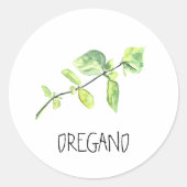 Waterverf Herb Oregano Ronde Sticker (Voorkant)