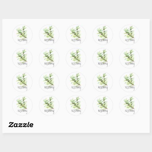 Waterverf Herb Rosemary Ronde Sticker (Vel)