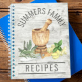 Waterverf Herb Wood Recipe Cookbook Family Name Notitieboek