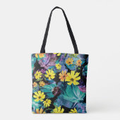 Waterverf Herbal Medley: Creatief Patroon Tote Bag (Achterkant)