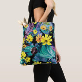 Waterverf Herbal Medley: Creatief Patroon Tote Bag (Dichtbij)