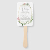 Waterverf Herbarium Geometrische bruiloft Programm Handwaaier (Voorkant)