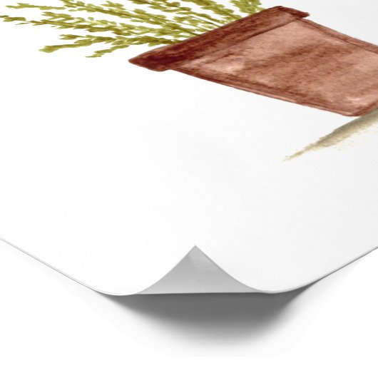 Waterverf Herbs Thyme Rosemary Parsley Planten Poster (Hoek)