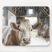 Waterverf Hereford Koe in Barn Muismat (Voorkant)