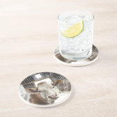 Waterverf Hereford Koe in Barn Zandsteen Onderzetter (Zijkant)