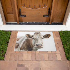 Waterverf Hereford Koe Portret Deurmat