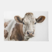 Waterverf Hereford Koe Portret Deurmat (Voorkant)