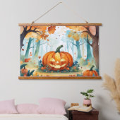 Waterverf Herfst Autumn Pumpkins Leaves Forest Hangend Wandkleed (Slaapkamer)