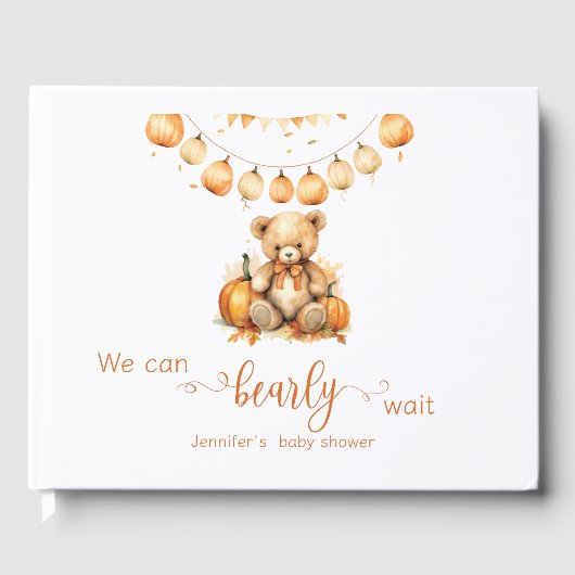 Waterverf Herfst baby shower We kunnen moeilijk wa Gastenboek (Voorkant)