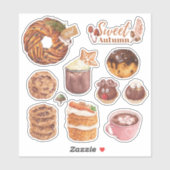 Waterverf herfst bakken Stickers (Vel)
