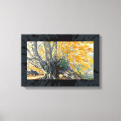 Waterverf Herfst Beauty op Old Oak Tree Canvas Afdruk (Voorkant)