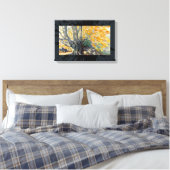 Waterverf Herfst Beauty op Old Oak Tree Canvas Afdruk (Insitu (Slaapkamer))