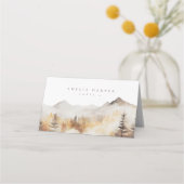 Waterverf Herfst Berg Outdoor Bruiloft Plaatskaartje (Voorkant)