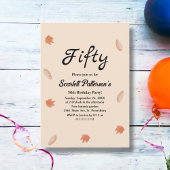 Waterverf herfst bladeren beige Herfst 50ste verja Kaart