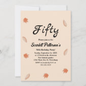 Waterverf herfst bladeren beige Herfst 50ste verja Kaart (Voorkant)