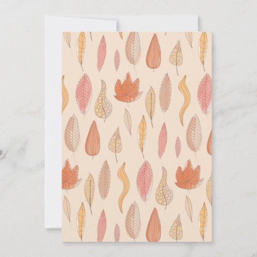 Waterverf herfst bladeren beige Herfst 50ste verja Kaart (Achterkant)