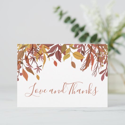 Waterverf herfst bladeren Flat Dank u kaart (Staand voorkant)