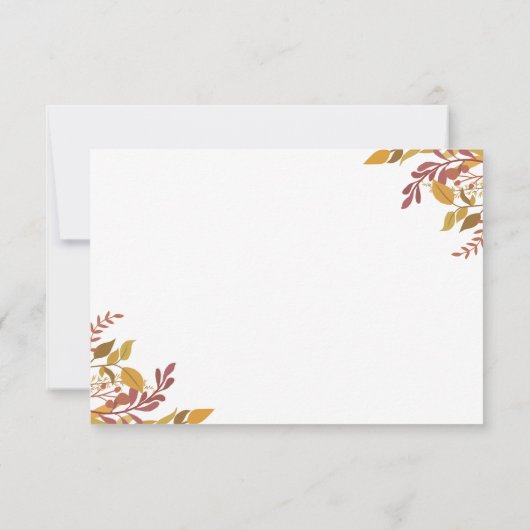 Waterverf herfst bladeren Flat Dank u kaart (Achterkant)